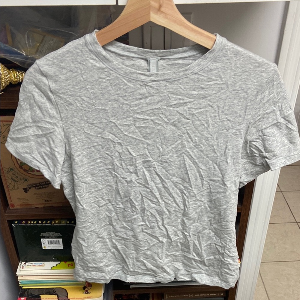 SKIMS Light Gray Cotton Blend Top